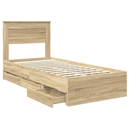 Struttura del letto con cassetto Rovere Sonoma 100 x 200 cm | homemem39