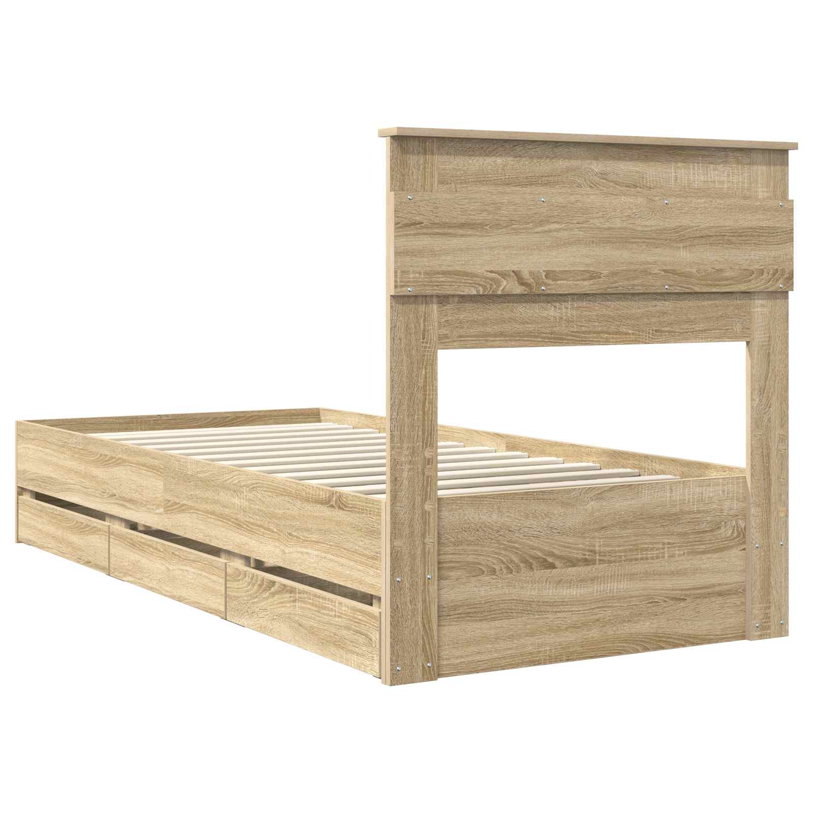 Struttura del letto con cassetto Rovere Sonoma 100 x 200 cm | homemem39