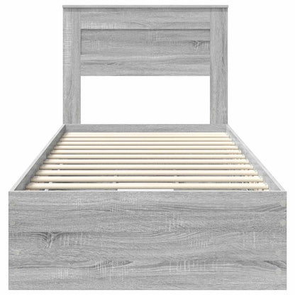 Struttura del letto con cassetto Grigio Sonoma 100 x 200 cm