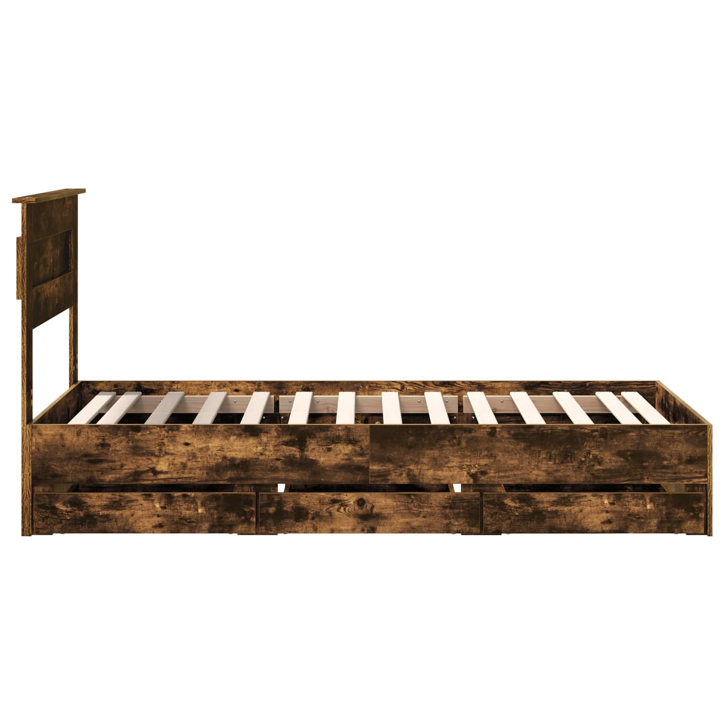 Struttura del letto con cassetto Rovere fumé 90 x 190 cm