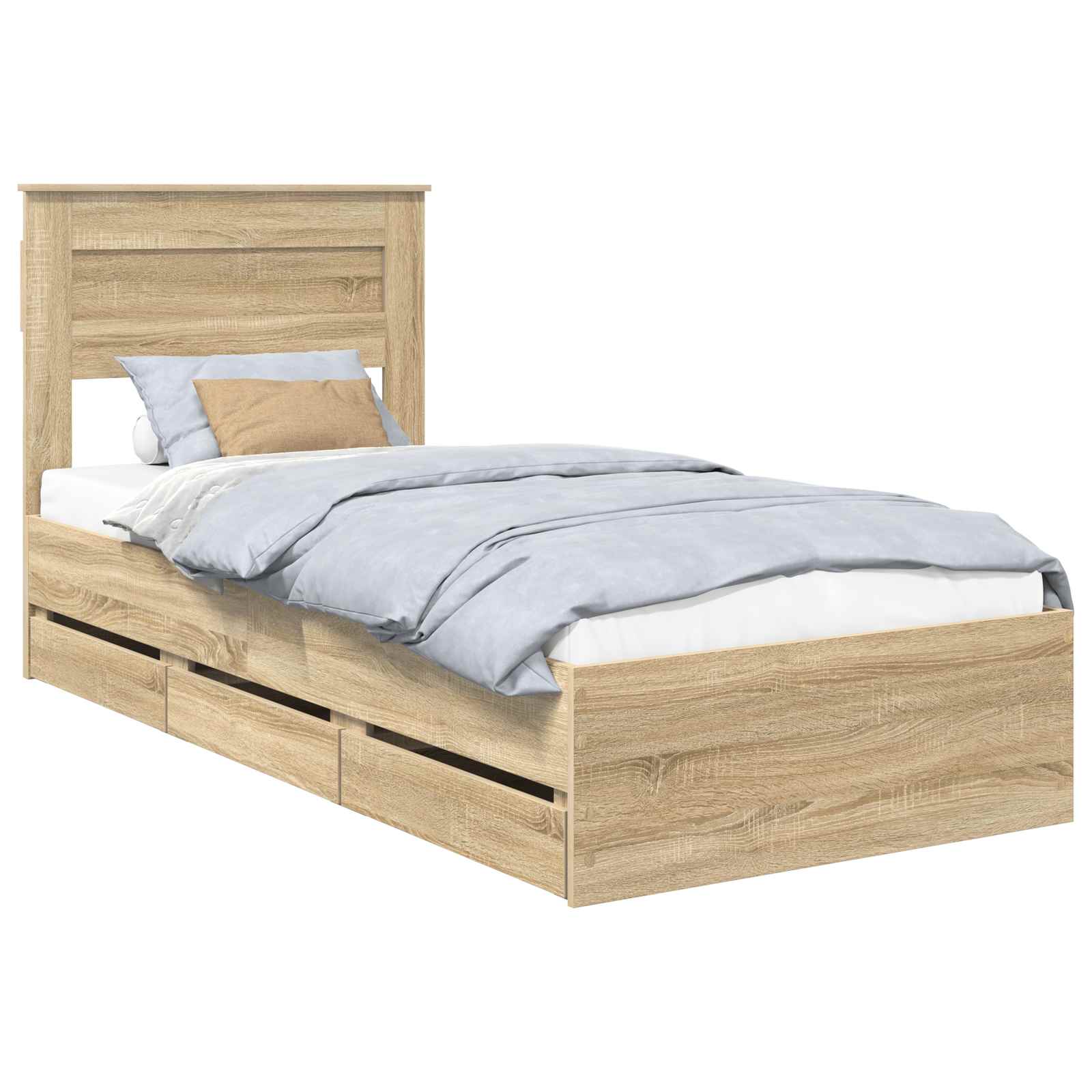 Struttura del letto con cassetto Rovere Sonoma 90 x 200 cm | homemem39
