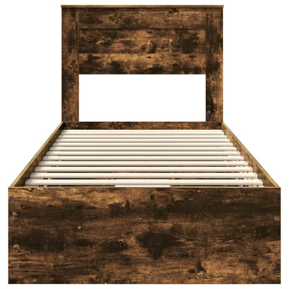 Struttura del letto con cassetto Rovere fumé 90 x 200 cm