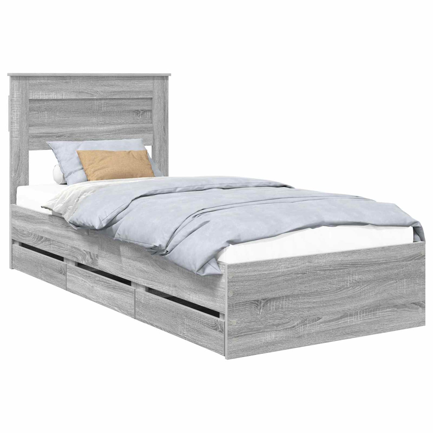 Struttura del letto con cassetto Grigio Sonoma 90 x 200 cm