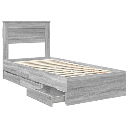Struttura del letto con cassetto Grigio Sonoma 90 x 200 cm | homemem39