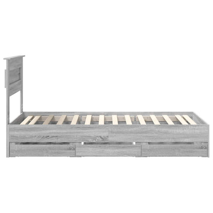 Struttura del letto con cassetto Grigio Sonoma 75 x 190 cm