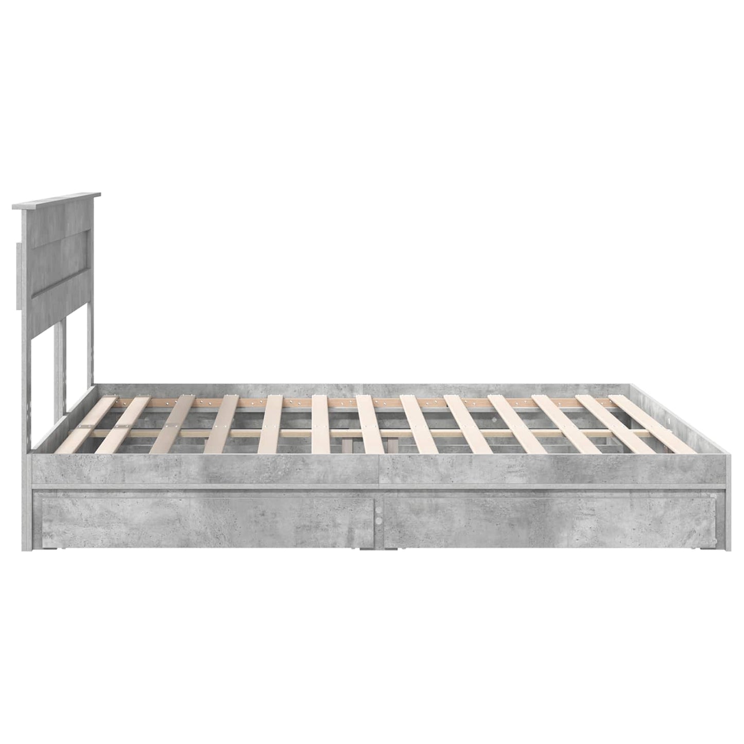Letto con Contenitore con testiera Grigio cemento 200 x 200 cm | homemem39