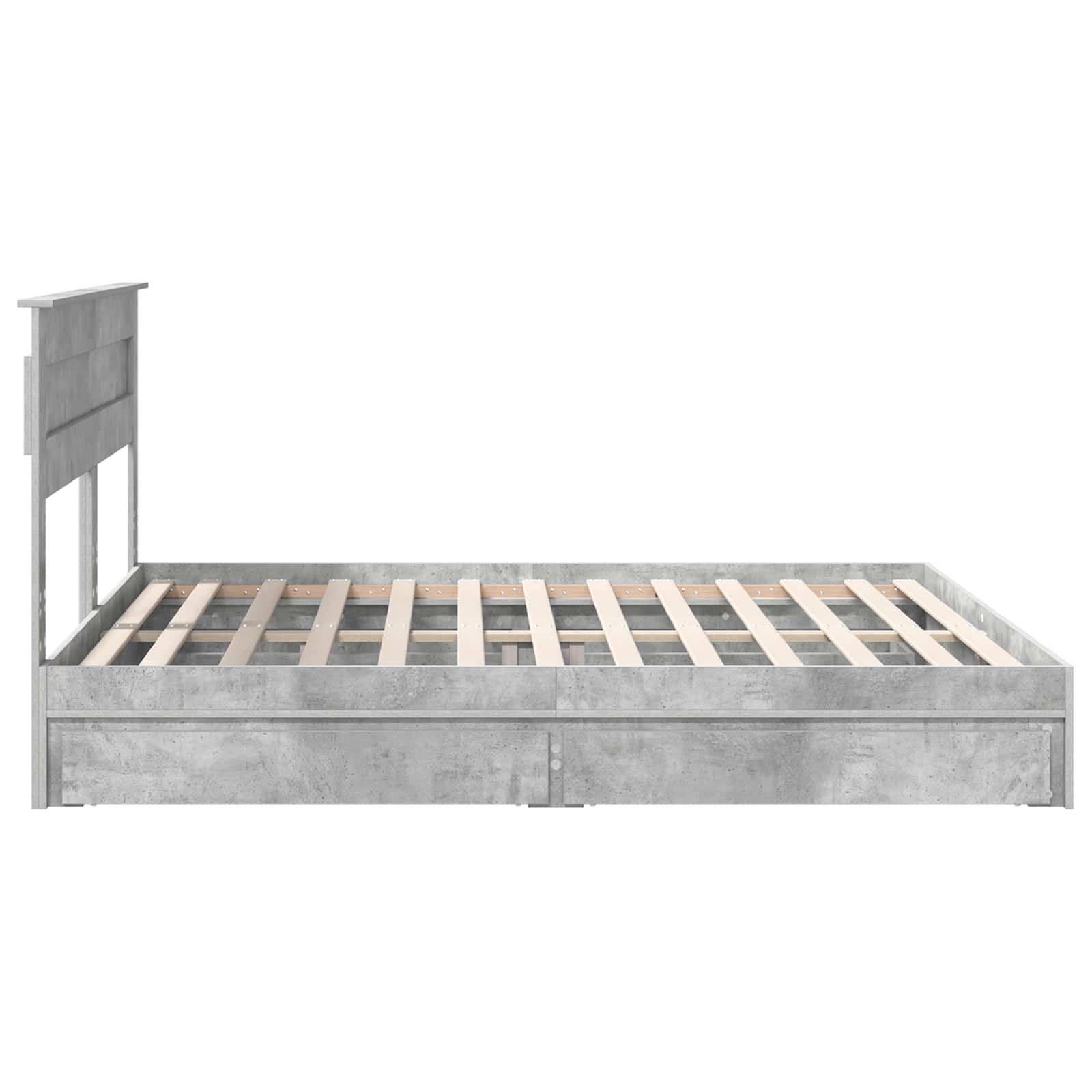 Letto con Contenitore con testiera Grigio cemento 200 x 200 cm | homemem39