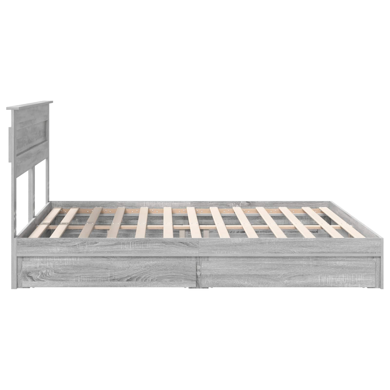 Letto con Contenitore con cassetto Grigio Sonoma 200 x 200 cm | homemem39