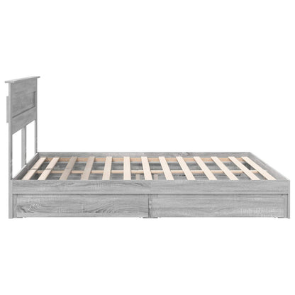 Letto con Contenitore con cassetto Grigio Sonoma 200 x 200 cm | homemem39