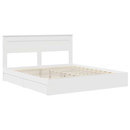 Letto con Contenitore Bianco 180 x 200 cm Legno multistrato | homemem39