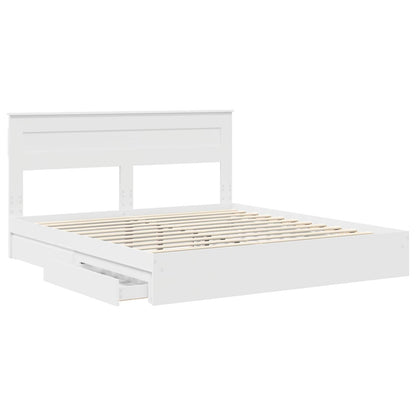Letto con Contenitore Bianco 180 x 200 cm Legno multistrato | homemem39