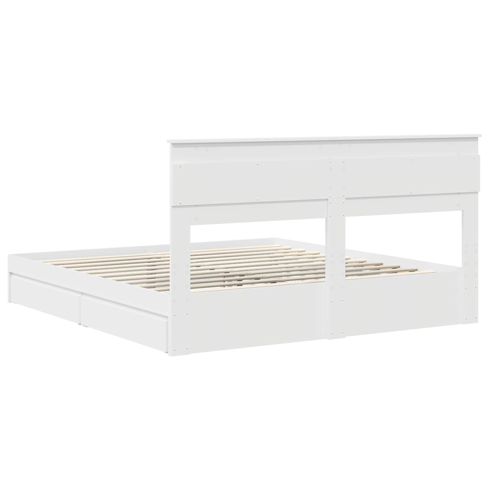Letto con Contenitore Bianco 180 x 200 cm Legno multistrato | homemem39
