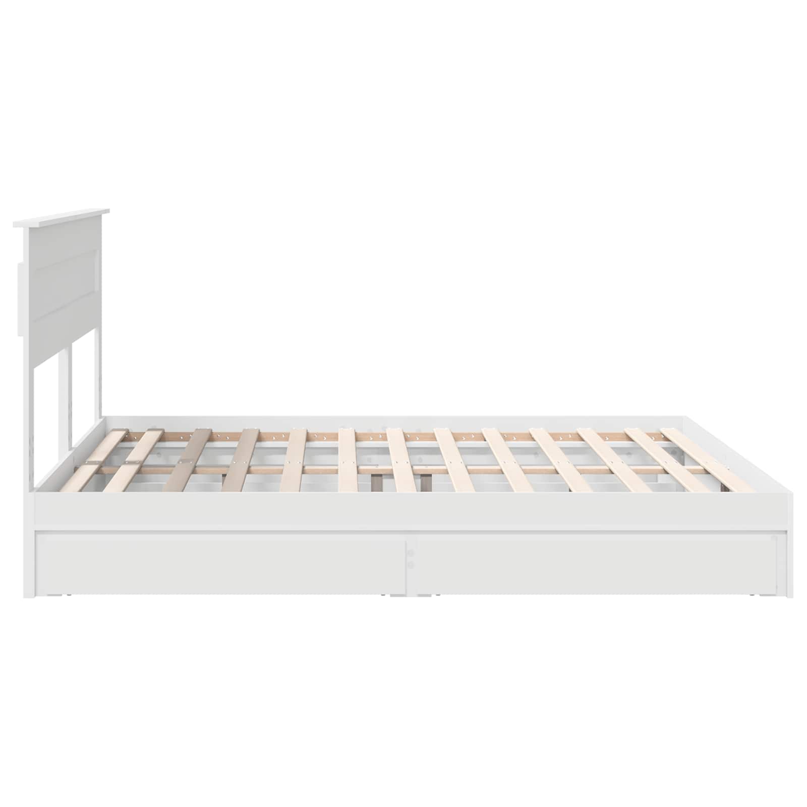 Letto con Contenitore Bianco 180 x 200 cm Legno multistrato | homemem39