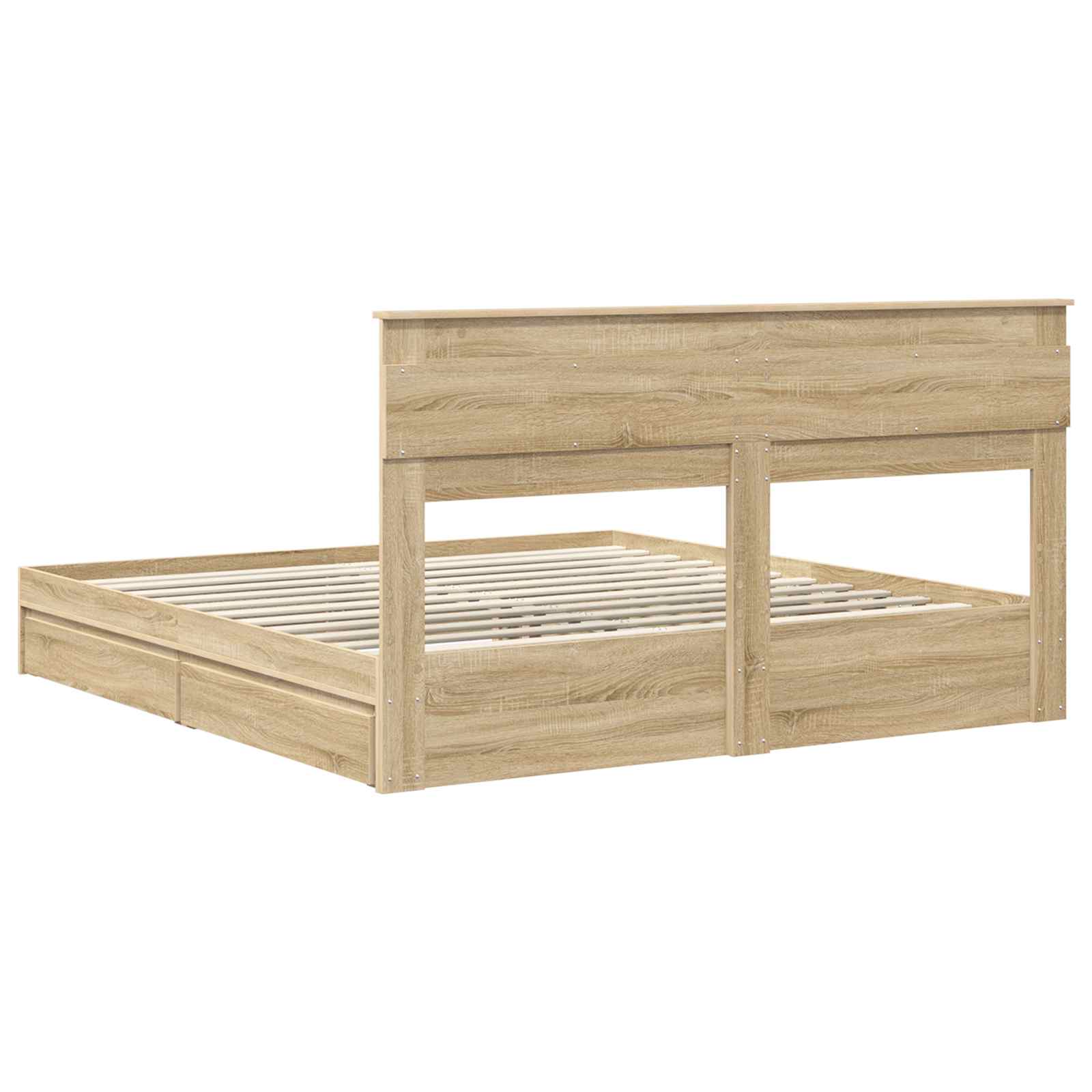 Letto con Contenitore con testiera Rovere Sonoma 180 x 200 cm | homemem39