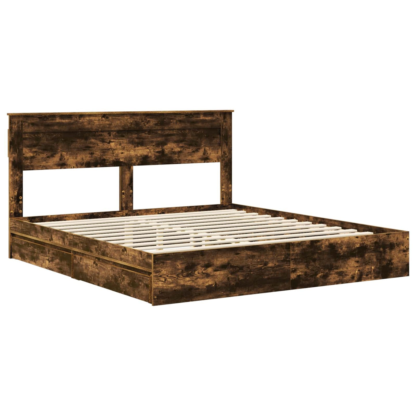 Letto con Contenitore con testiera Rovere fumé 180 x 200 cm | homemem39