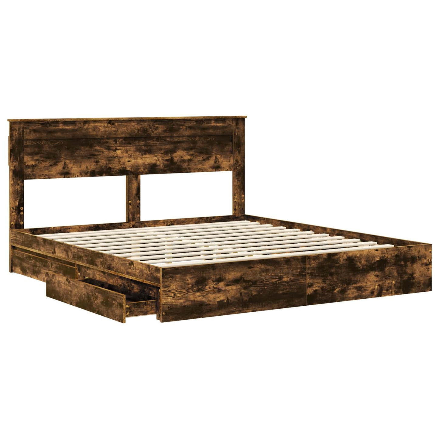 Letto con Contenitore con testiera Rovere fumé 180 x 200 cm | homemem39