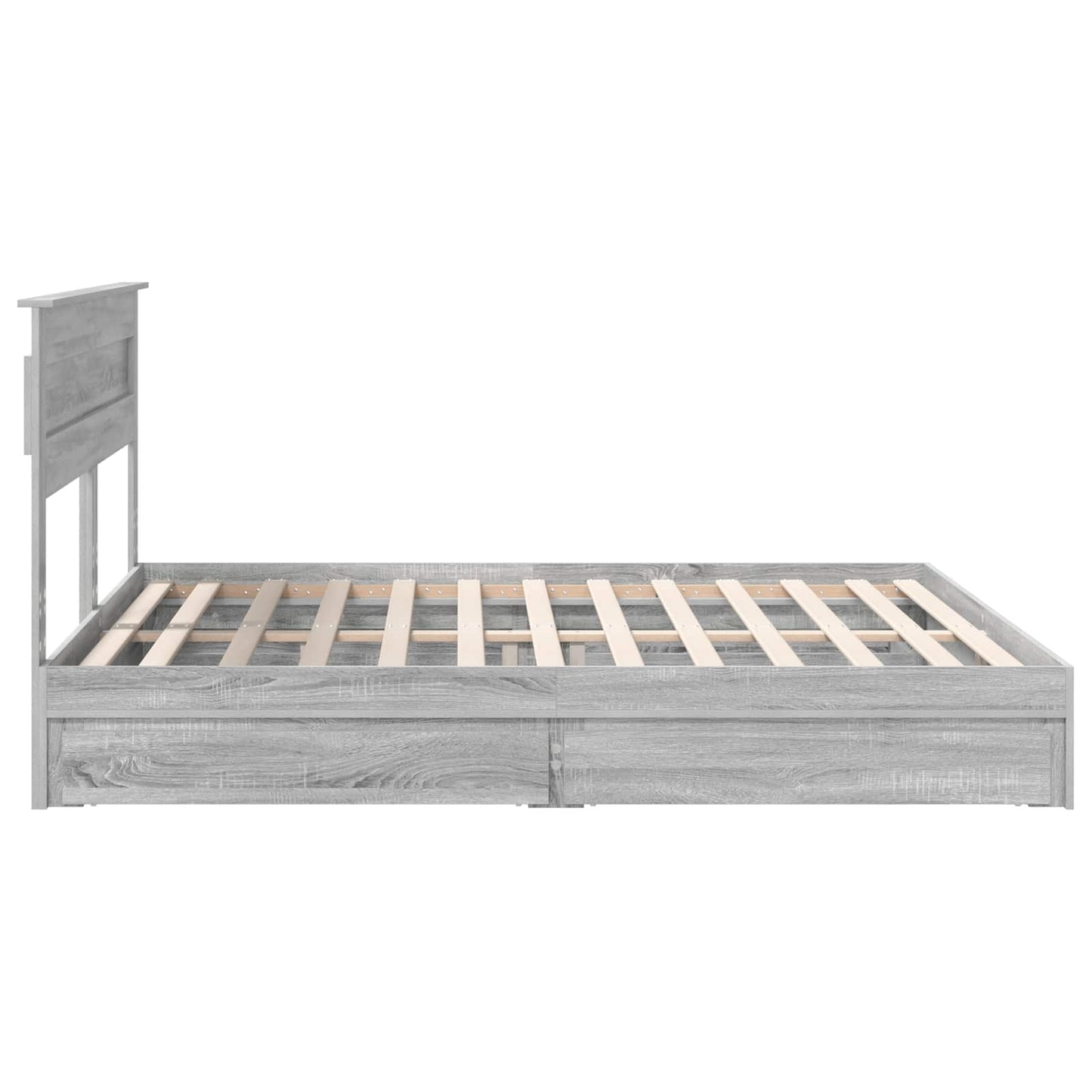 Letto con Contenitore con testiera Grigio Sonoma 180 x 200 cm | homemem39