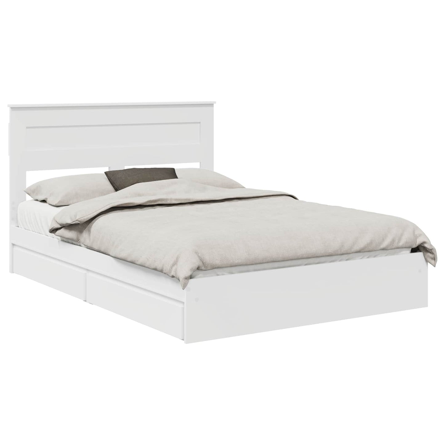 Letto con Contenitore Bianco 160 x 200 cm Legno multistrato | homemem39