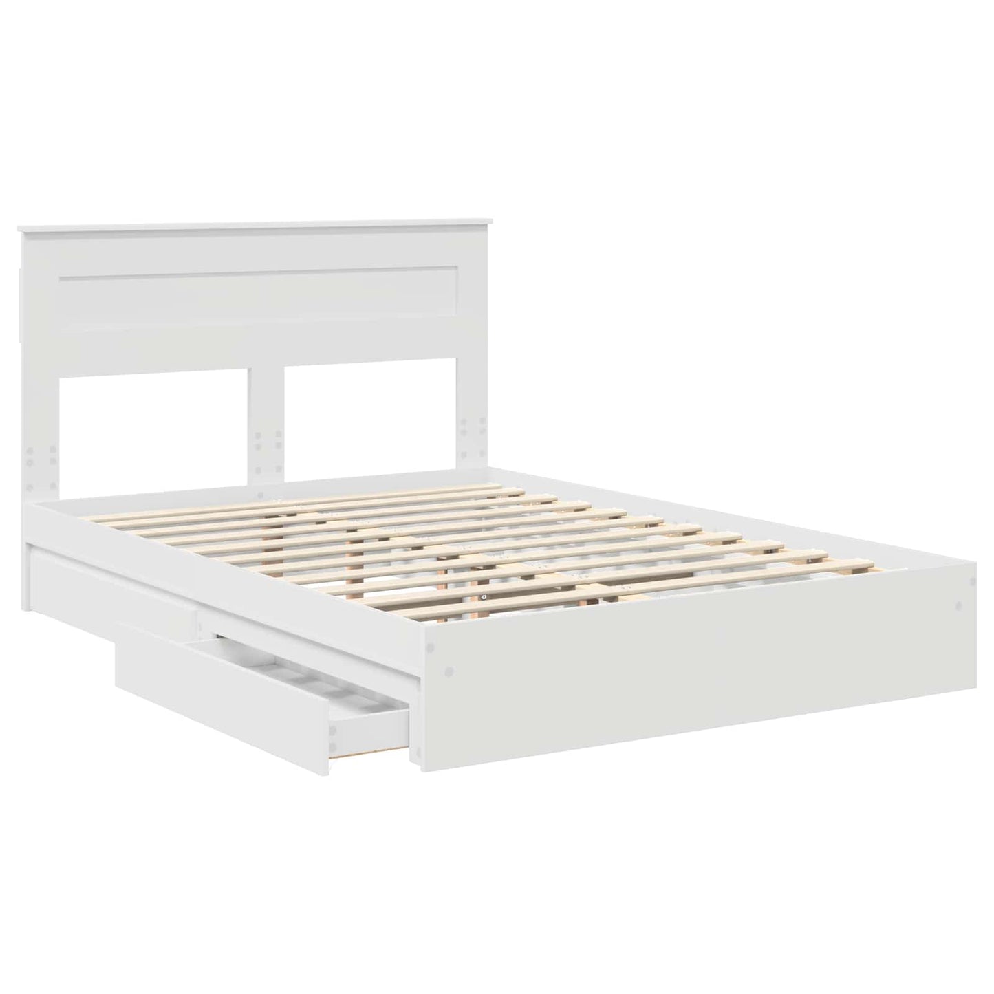 Letto con Contenitore Bianco 160 x 200 cm Legno multistrato | homemem39
