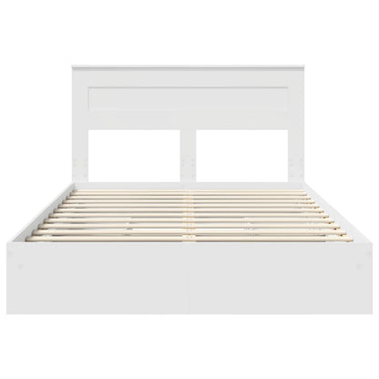 Letto con Contenitore Bianco 160 x 200 cm Legno multistrato | homemem39