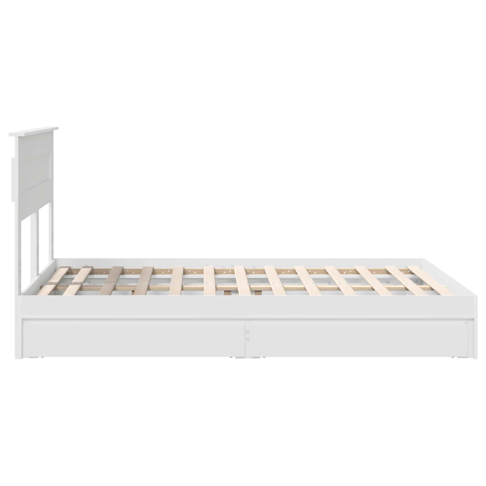 Letto con Contenitore Bianco 160 x 200 cm Legno multistrato | homemem39