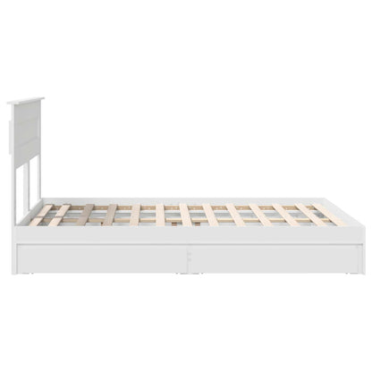 Letto con Contenitore Bianco 160 x 200 cm Legno multistrato | homemem39