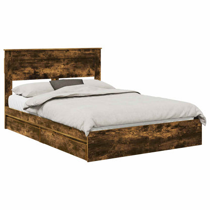 Letto con Contenitore con testiera Rovere fumé 160 x 200 cm | homemem39