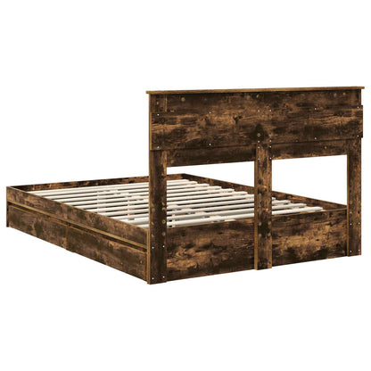 Letto con Contenitore con testiera Rovere fumé 160 x 200 cm | homemem39