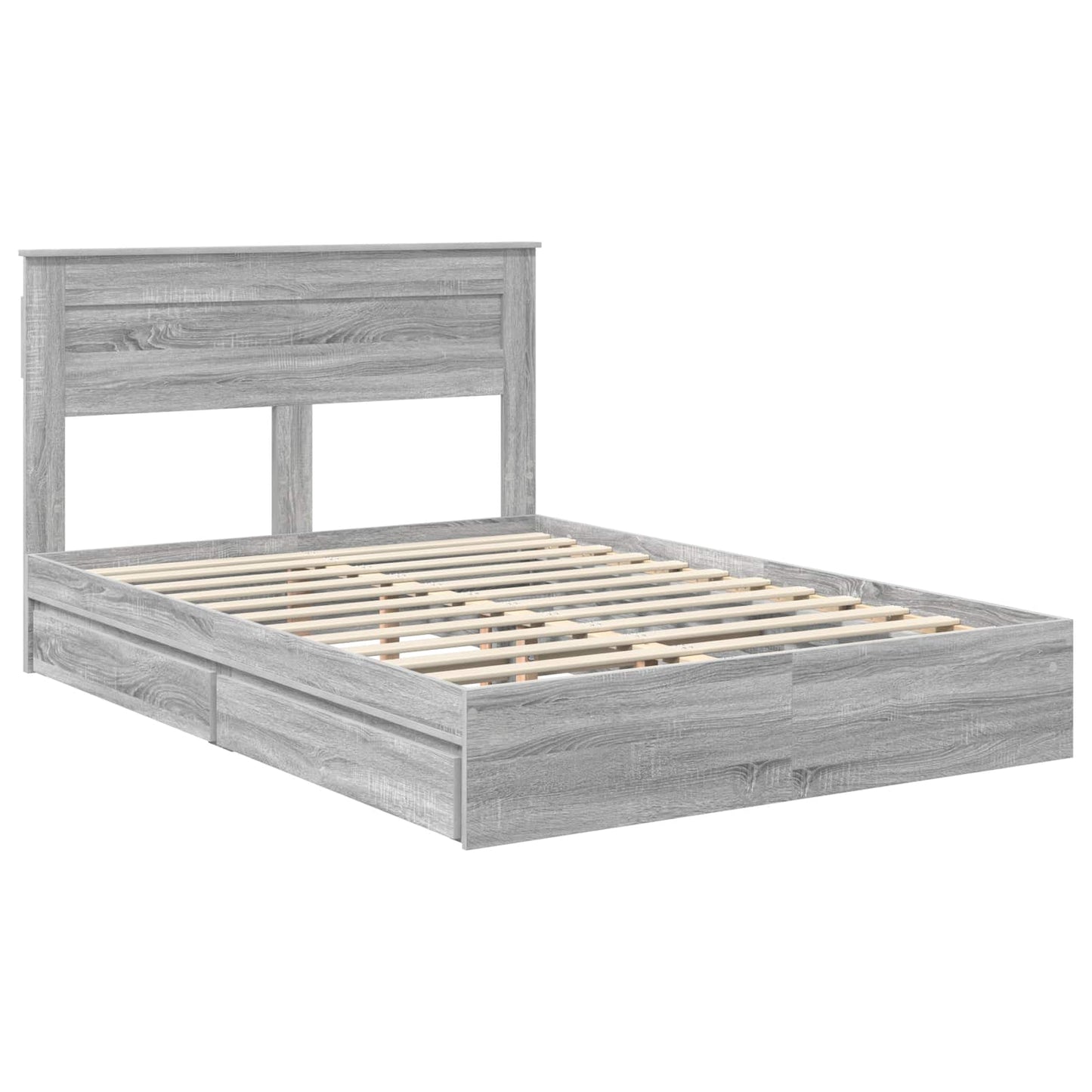 Letto con Contenitore con testiera Grigio Sonoma 160 x 200 cm | homemem39
