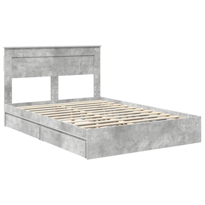 Letto con Contenitore con testiera Grigio cemento 150 x 200 cm | homemem39