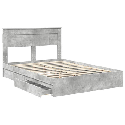 Letto con Contenitore con testiera Grigio cemento 150 x 200 cm | homemem39