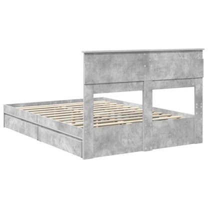 Letto con Contenitore con testiera Grigio cemento 150 x 200 cm | homemem39