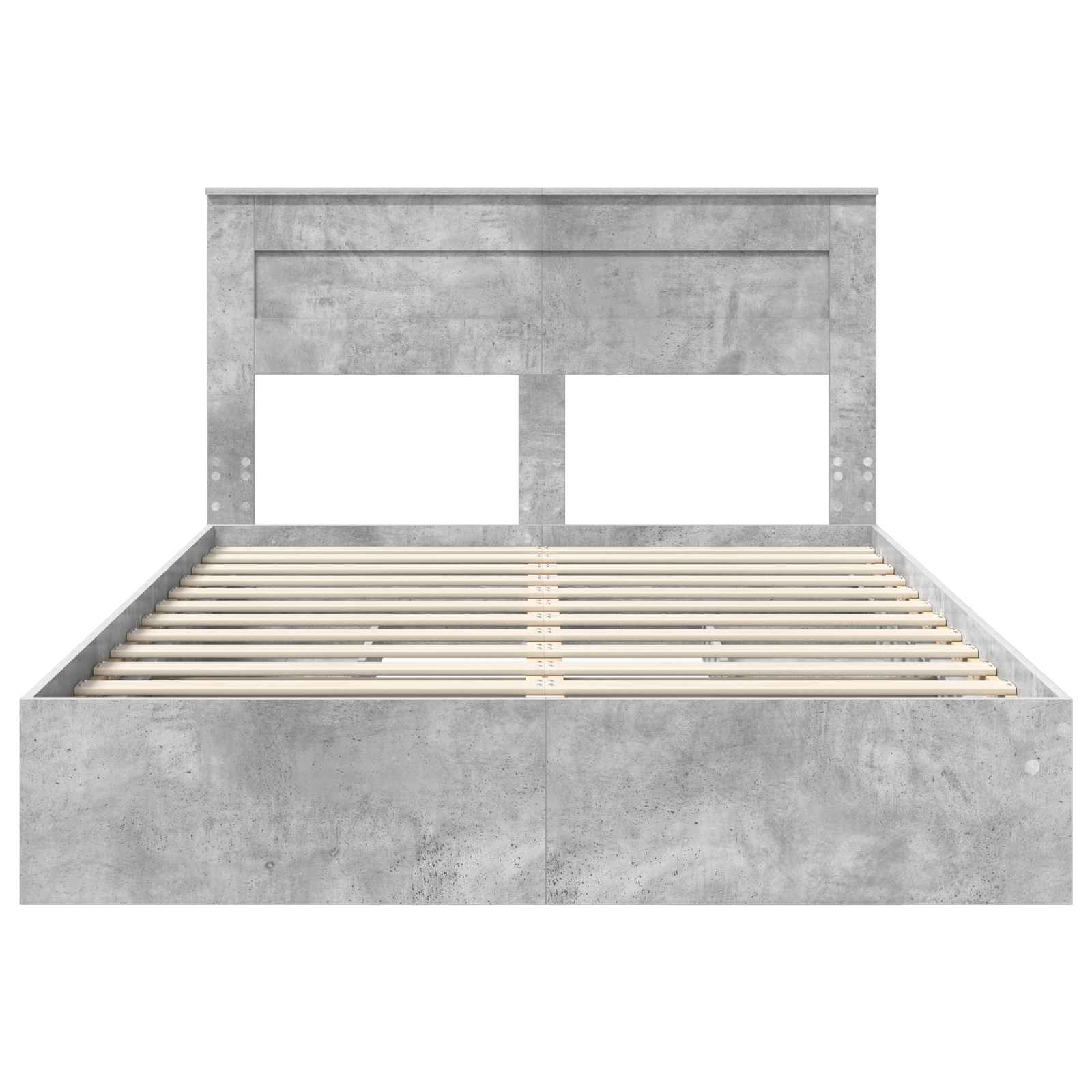 Letto con Contenitore con testiera Grigio cemento 150 x 200 cm | homemem39