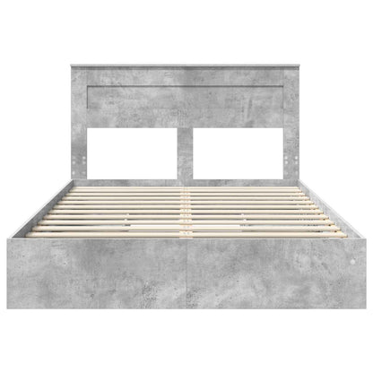 Letto con Contenitore con testiera Grigio cemento 150 x 200 cm | homemem39
