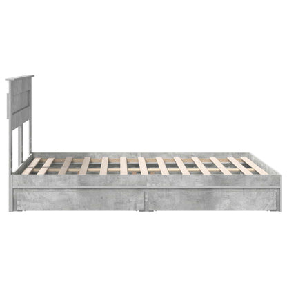Letto con Contenitore con testiera Grigio cemento 150 x 200 cm | homemem39