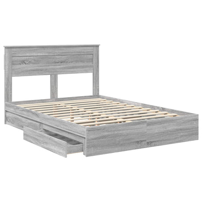 Letto con Contenitore con testiera Grigio Sonoma 150 x 200 cm | homemem39