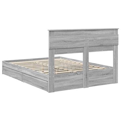 Letto con Contenitore con testiera Grigio Sonoma 150 x 200 cm | homemem39