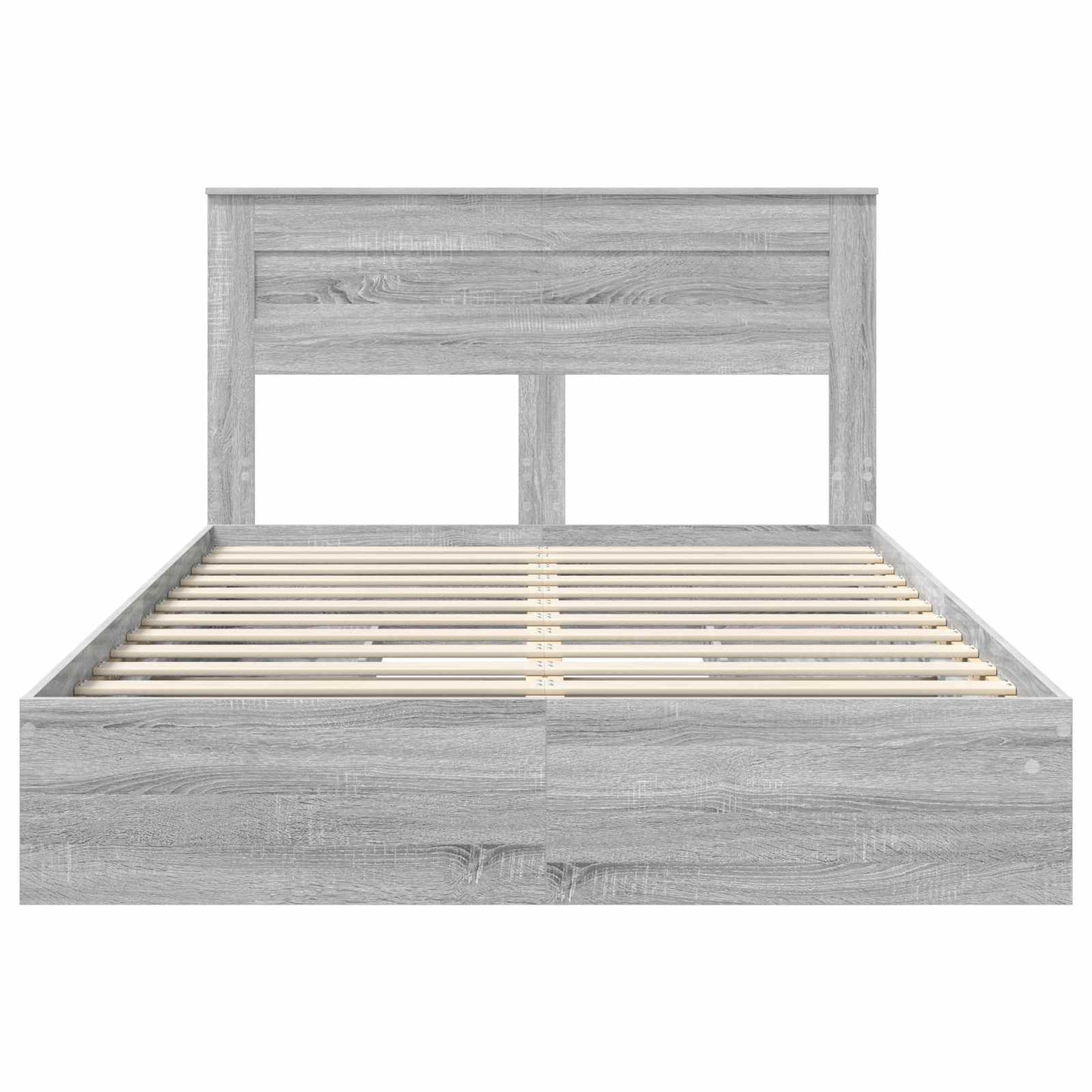 Letto con Contenitore con testiera Grigio Sonoma 150 x 200 cm | homemem39