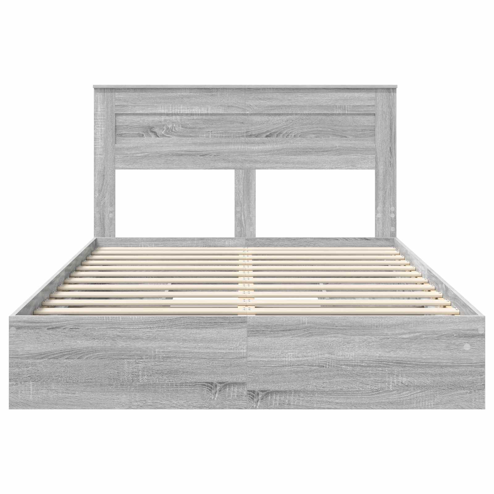Letto con Contenitore con testiera Grigio Sonoma 150 x 200 cm | homemem39