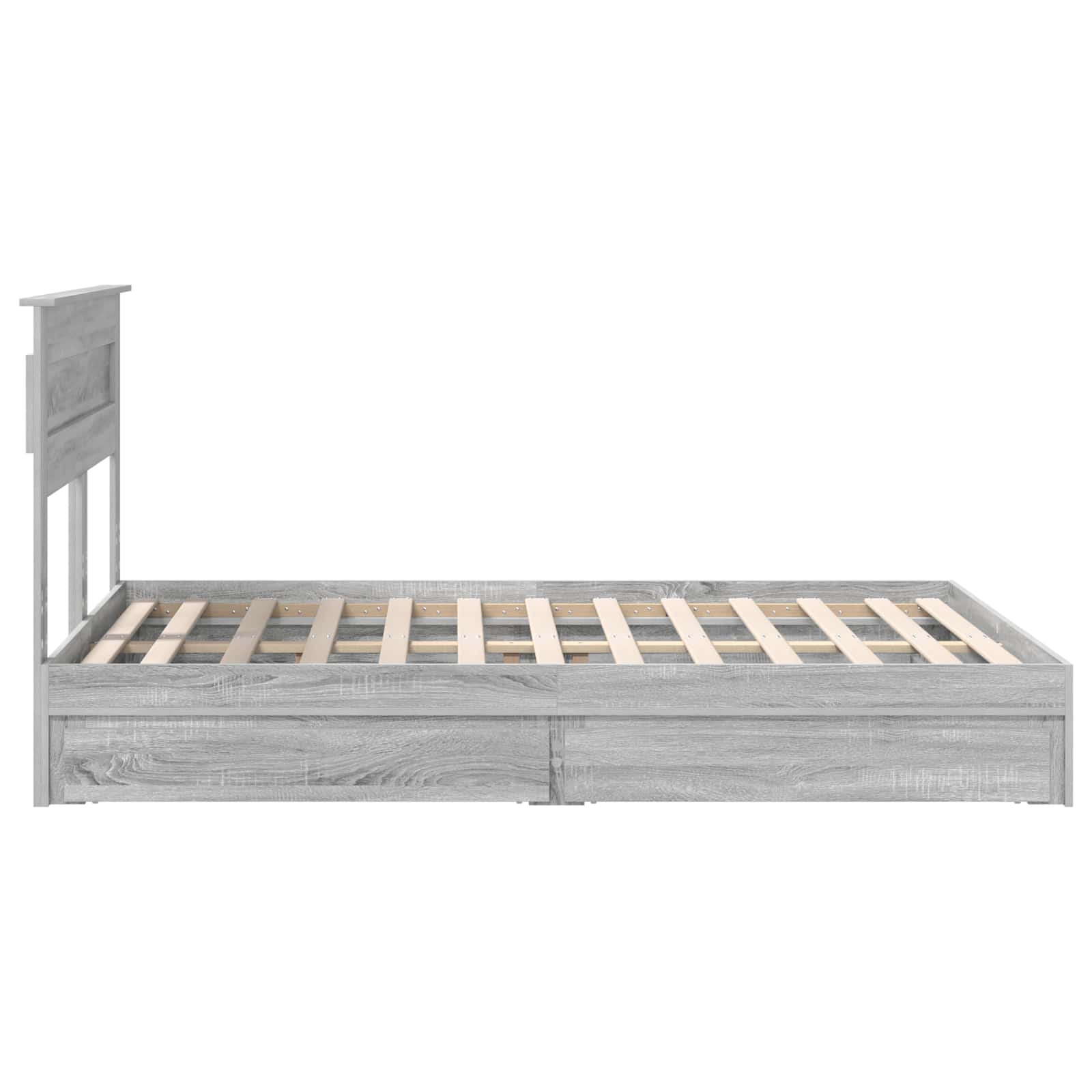 Letto con Contenitore con testiera Grigio Sonoma 150 x 200 cm | homemem39
