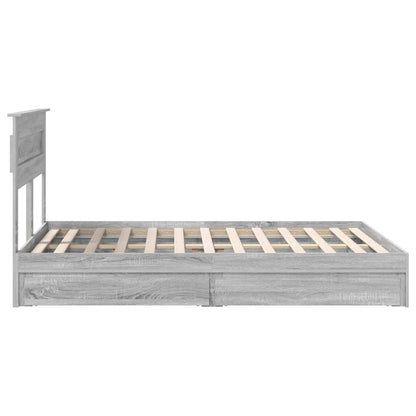 Letto con Contenitore con testiera Grigio Sonoma 150 x 200 cm | homemem39