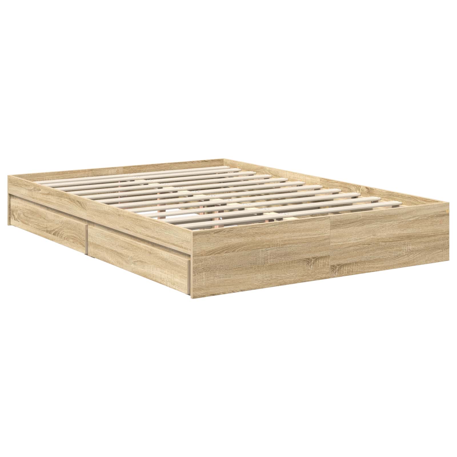 Letto con Contenitore con testiera Rovere Sonoma 140 x 190 cm | homemem39