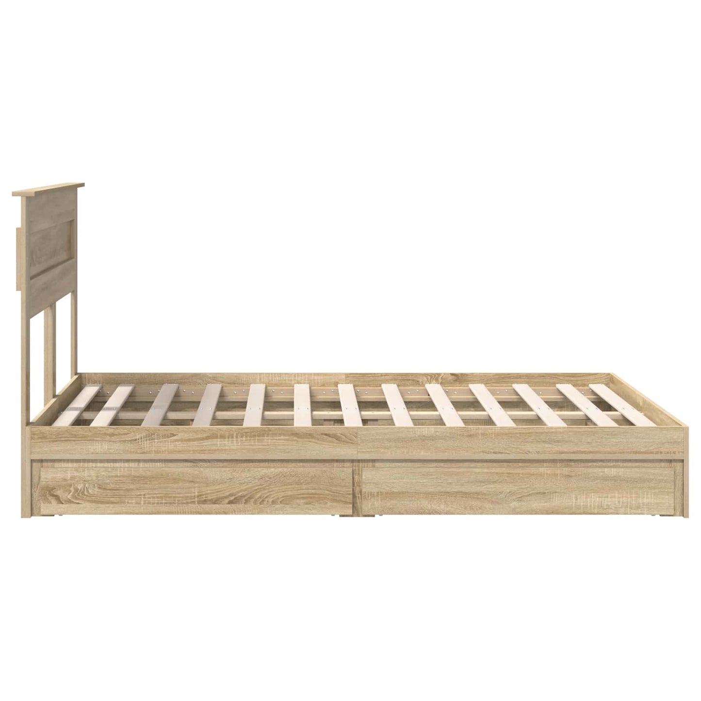 Letto con Contenitore con testiera Rovere Sonoma 140 x 190 cm | homemem39