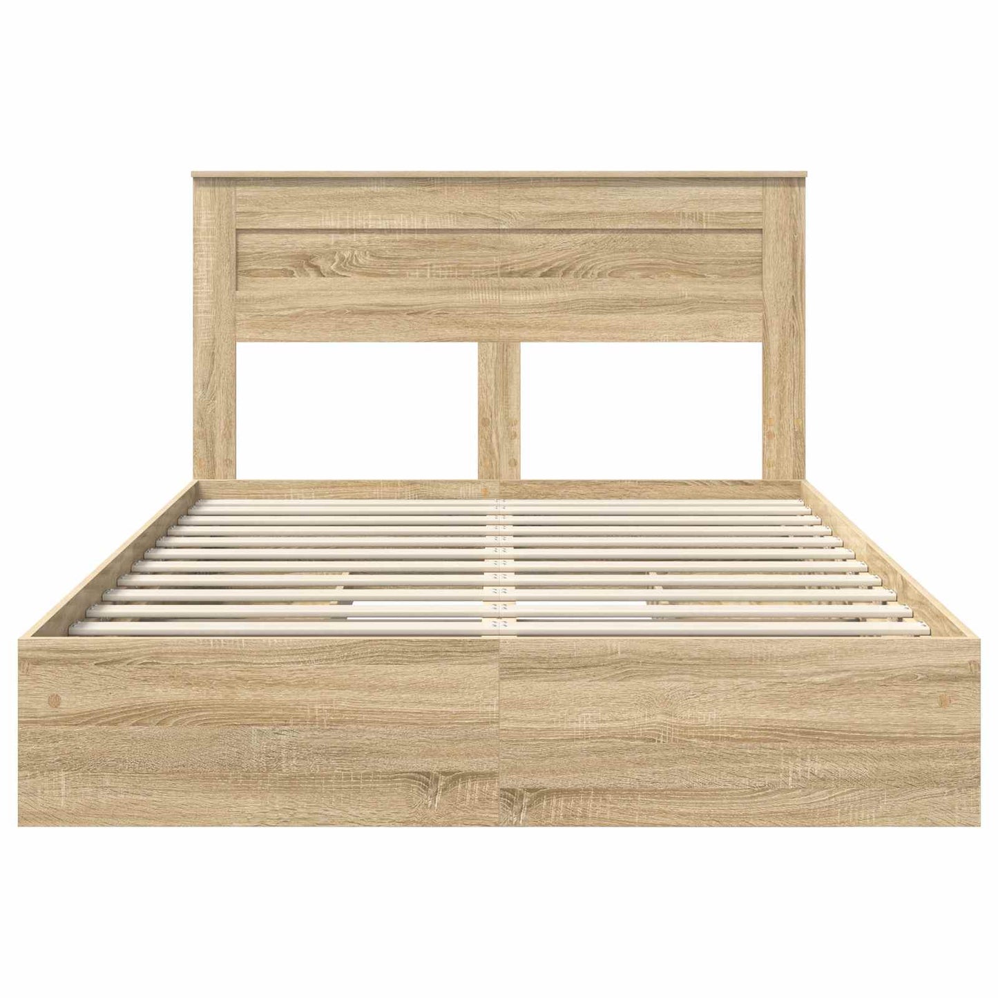 Letto con Contenitore con testiera Rovere Sonoma 140 x 200 cm | homemem39