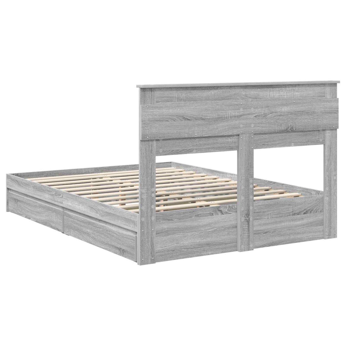 Letto con Contenitore con testiera Grigio Sonoma 140 x 200 cm | homemem39