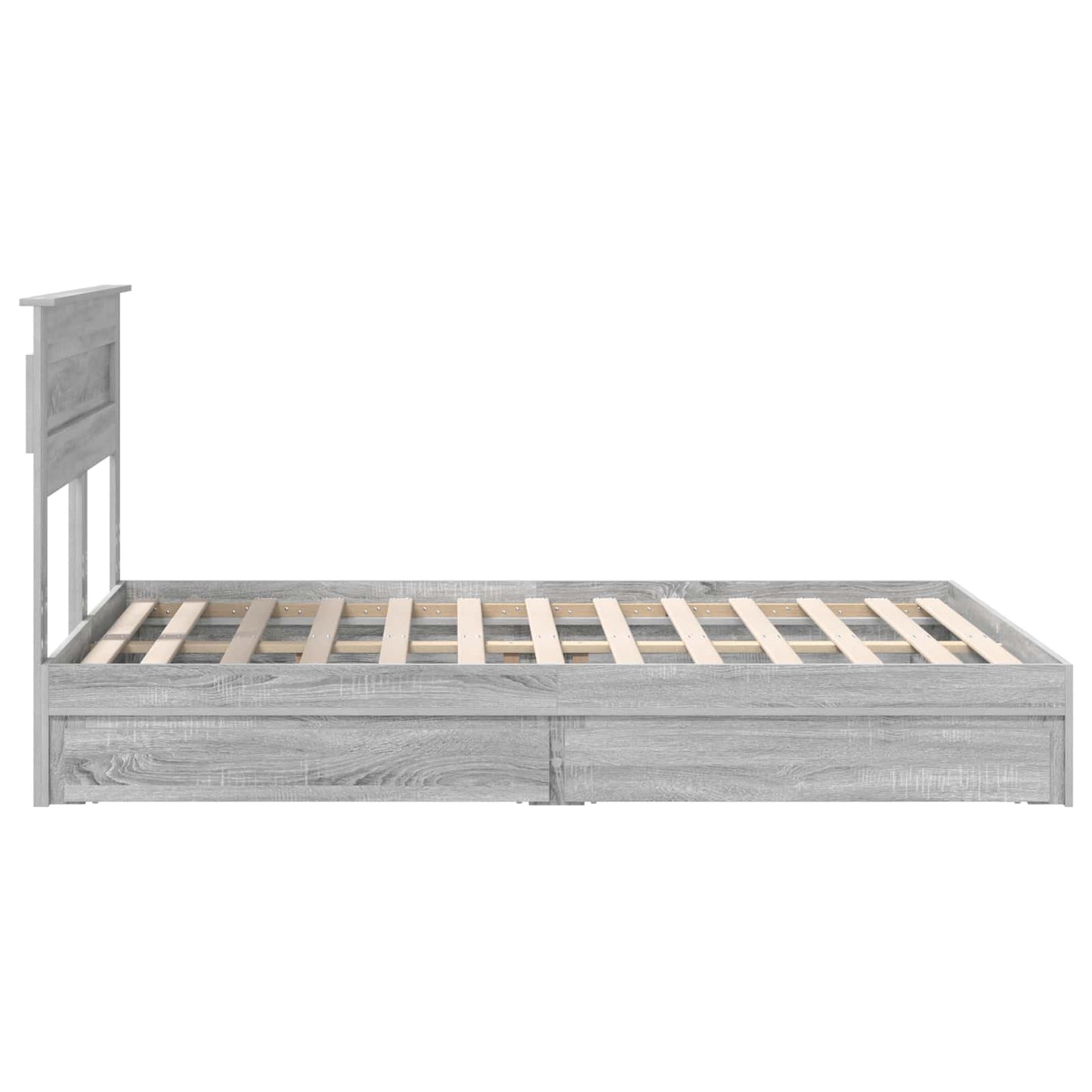 Letto con Contenitore con testiera Grigio Sonoma 140 x 200 cm | homemem39