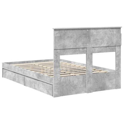 Letto con Contenitore con testiera Grigio cemento 135 x 190 cm | homemem39
