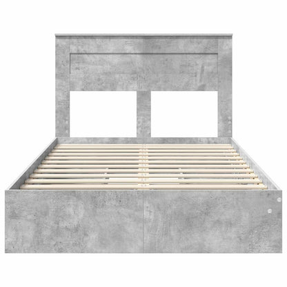 Letto con Contenitore con testiera Grigio cemento 135 x 190 cm | homemem39