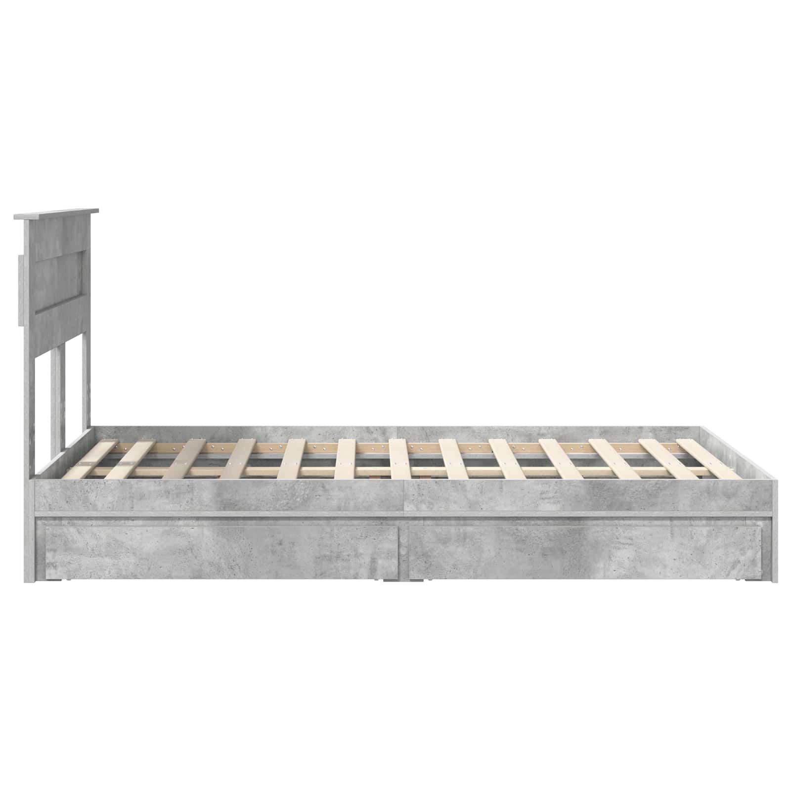Letto con Contenitore con testiera Grigio cemento 135 x 190 cm | homemem39