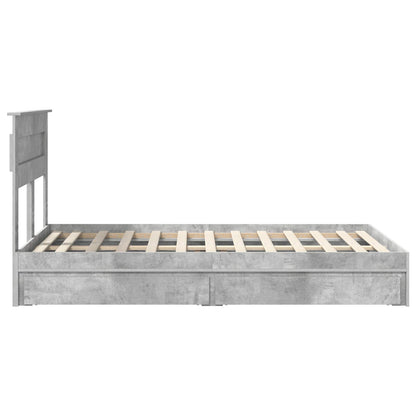 Letto con Contenitore con testiera Grigio cemento 135 x 190 cm | homemem39